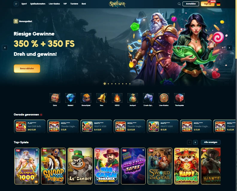 Spellwin casino lobby